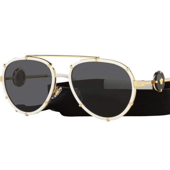 Versace Accessories - NEW VERSACE VE2232 147887 WHITE GOLD SUNGLASSES